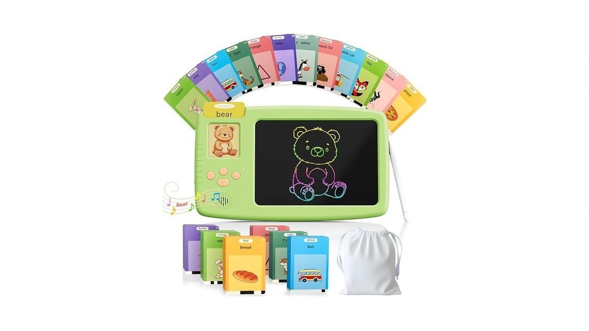 Zonstvys Talking Flash Cards For Toddlers: 2-in-1 Lcd Writing Tablet