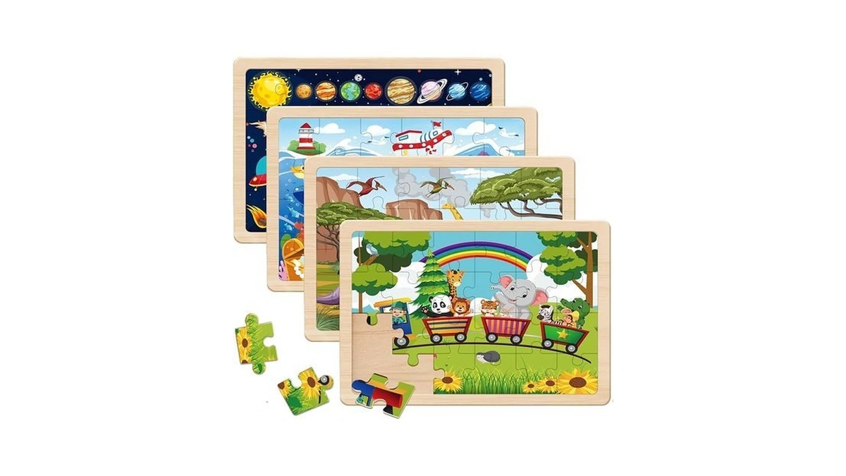 Puzzles For Kids Ages 4-6, 24 Pieces Wooden Puzzles For