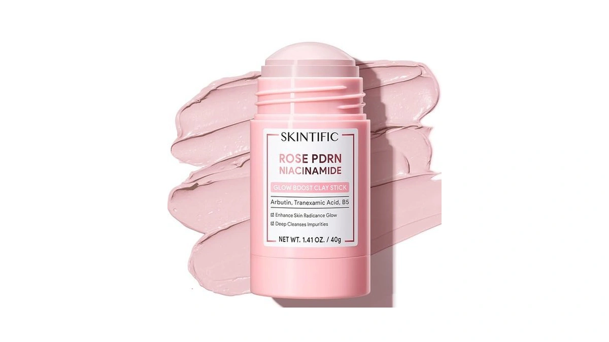 Skintific Rose Pdrn Niacinamide Clay Mask Stick For Face, Brightening