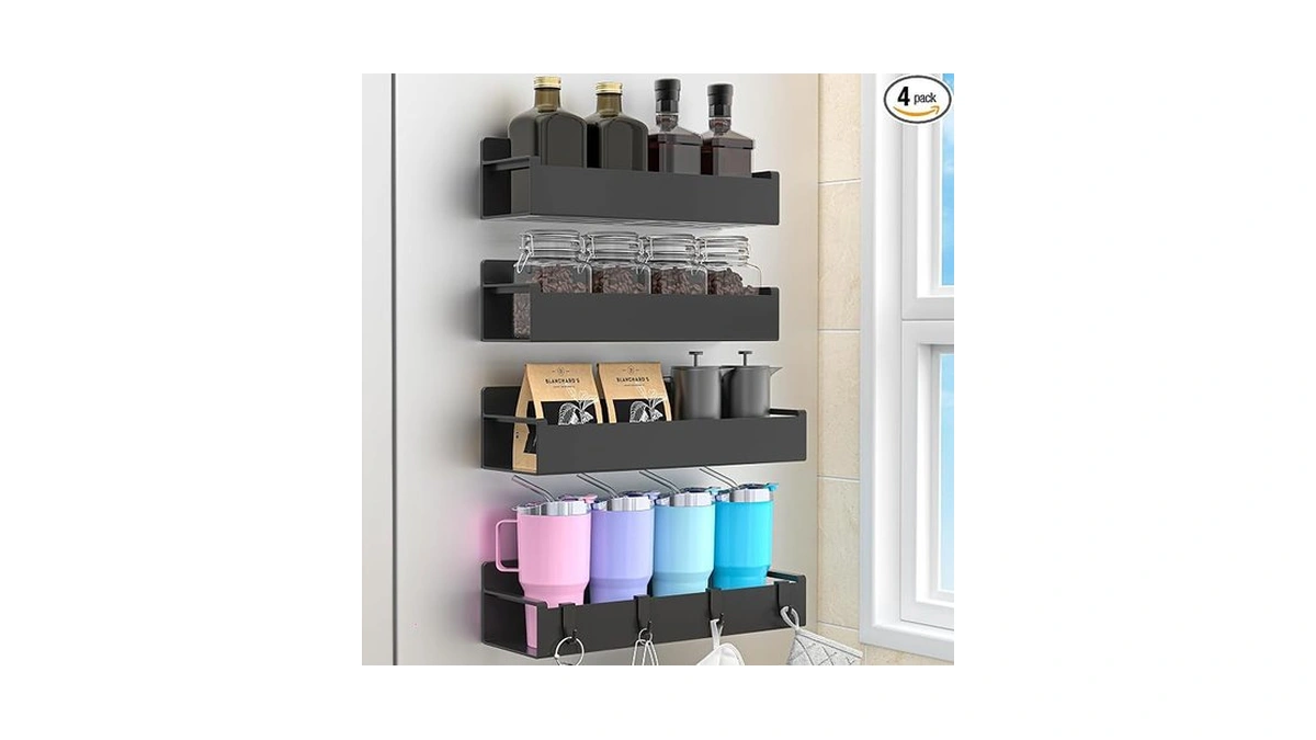 Amazon : Huggiegems 4 Pack Magnetic Spice Rack Or