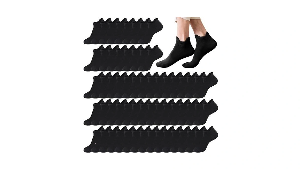 Looknniy 20 Pairs Athletic Ankle Socks For Men Breathable Low