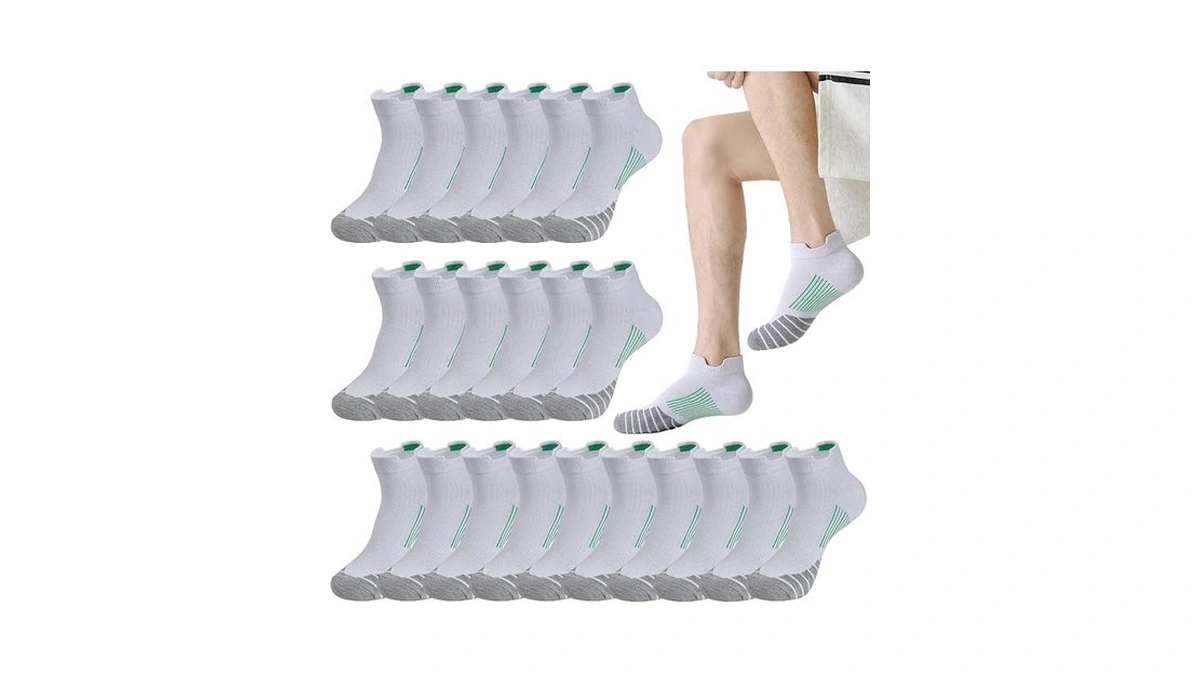 10 Pairs Athletic Ankle Socks For Men Breathable Low Cut