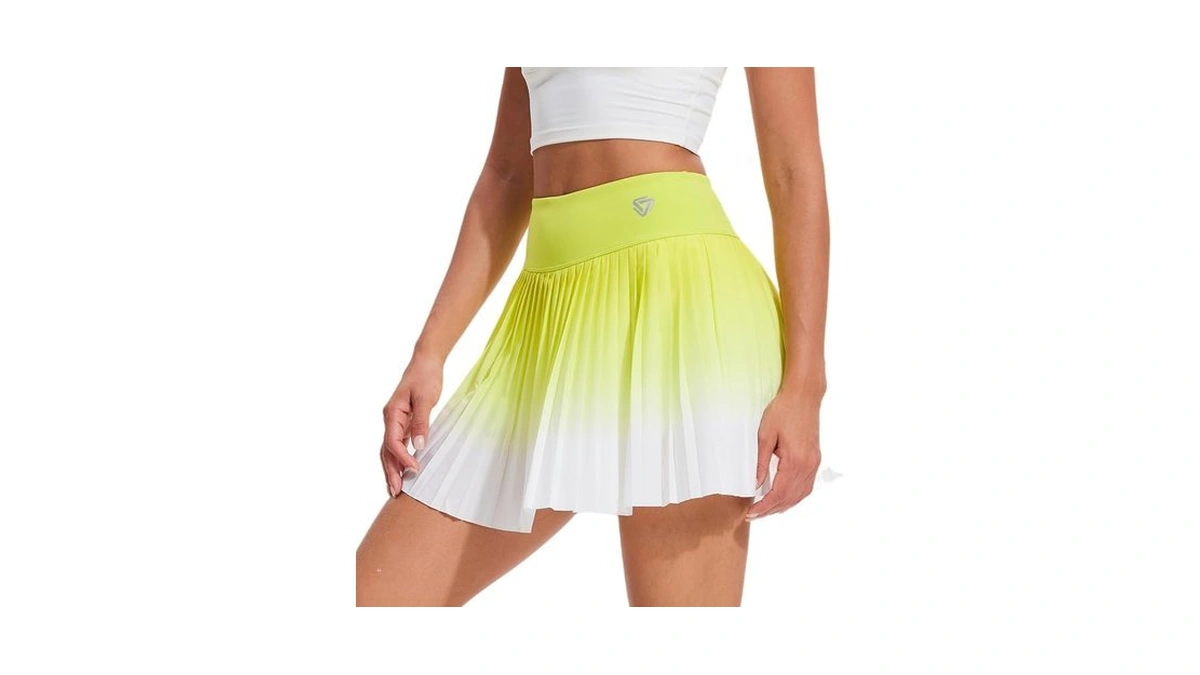 Afz Women Yellow Tennis Skirt With Pocket A Line High