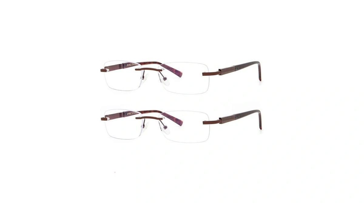 Babrvma Reading Glasses For Men 2 Pack, Rimless Blue Light