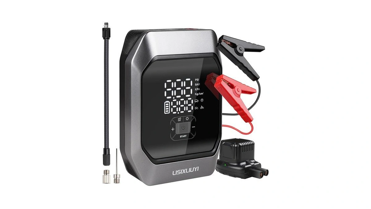 Car Jump Starter With Air Compressor 1000a Peak Auto Battery