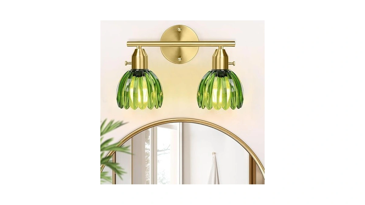Bathroom Light Fixtures, 2-light Gold Vanity Light For Bathroom With