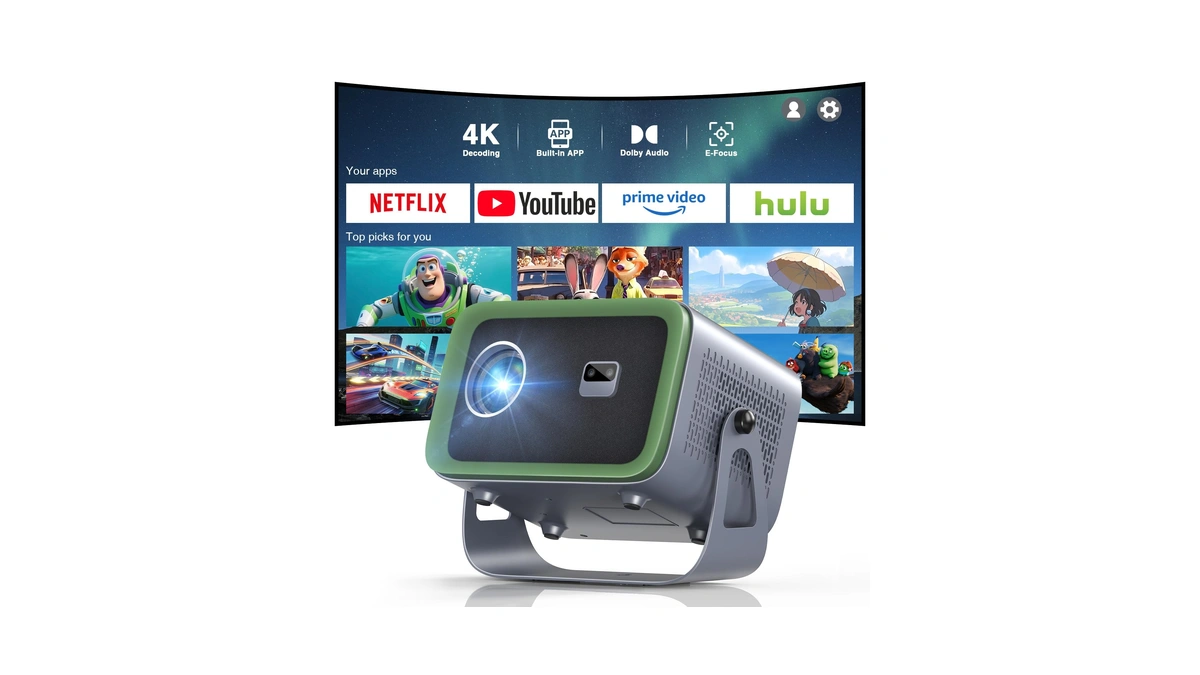 [netflix Compatible & Dolby Audio] Tmy Smart Projector With Wifi