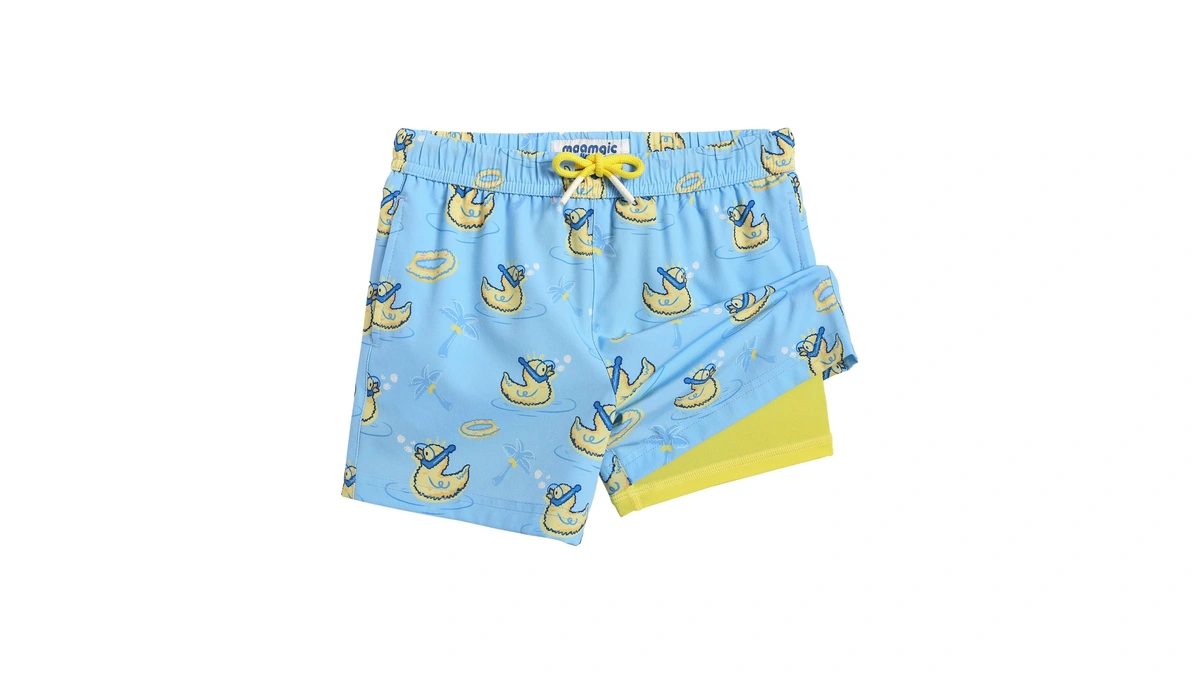 Maamgic Boys Swim Trunks With Compression Liner Toddler Stretch Swim