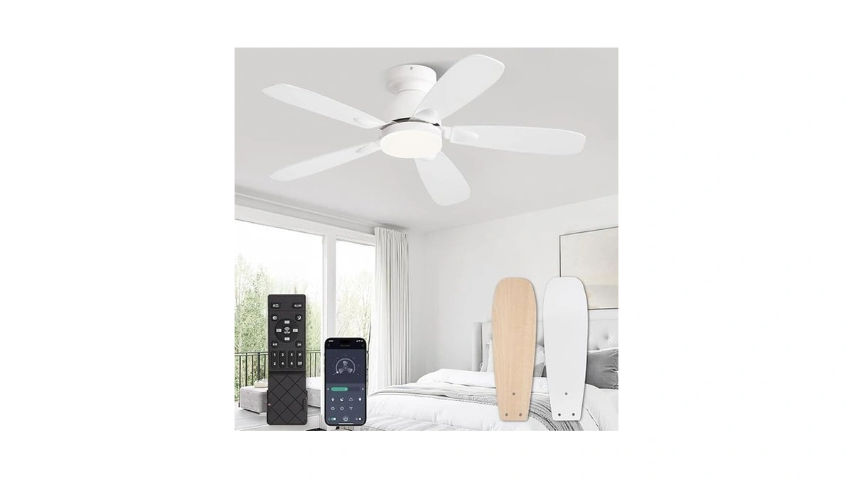 Glowivia 42 Inch Ceiling Fans With Lights And Remote Control,modern