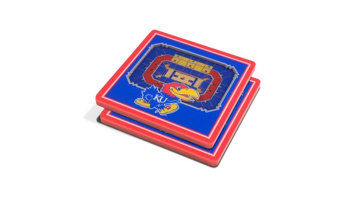 Youthefan Ncaa Kansas Jayhawks 3d Stadiumview Coasters - Allen Fieldhouse