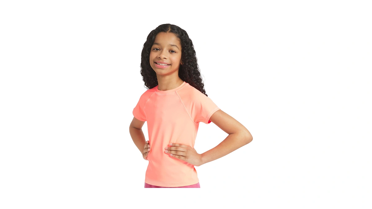 Lands' End Girls' Swim Upf 50+ Short Sleeve Sun Tee
