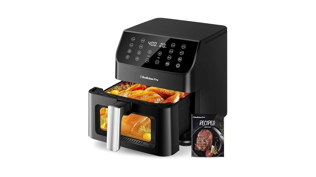 Beelicious Large Airfryer, 12-in-1 Digital Airfryer With Window, Dishwasher Safe,