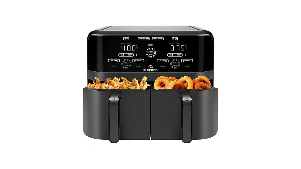 Chefman 6 Quart Dual Basket Air Fryer - Digital Touchscreen,