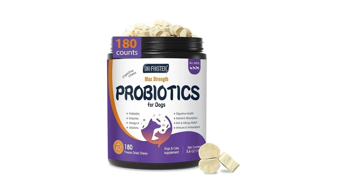 Drfoster Probiotics For Dogs, Freeze-dried Dog Probiotics, 180 Bites