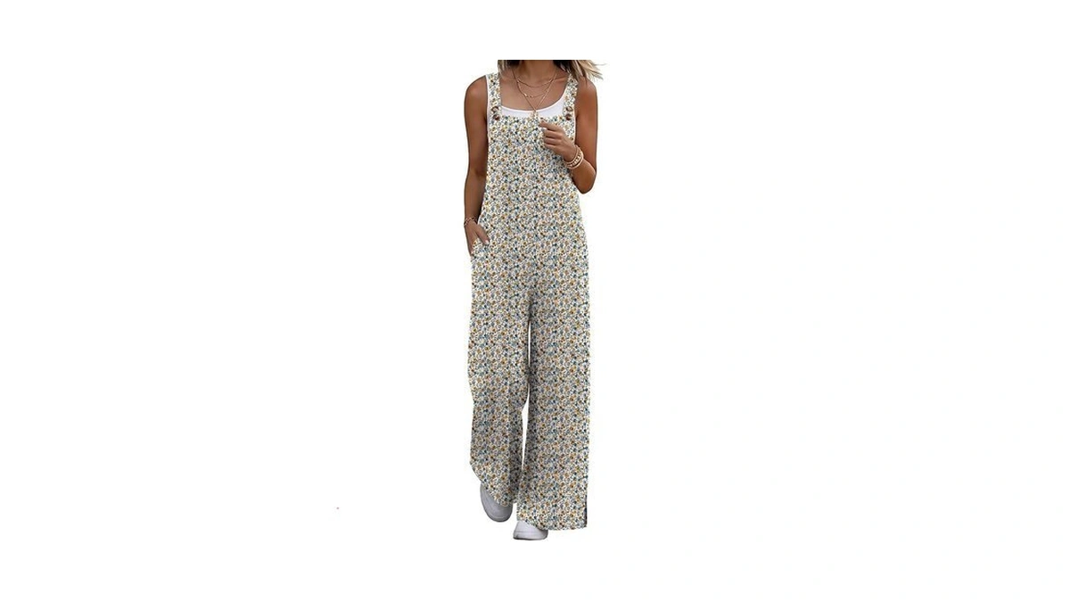 Ekouaer Overalls For Women Loose Wide Leg Jumpsuits Casual One