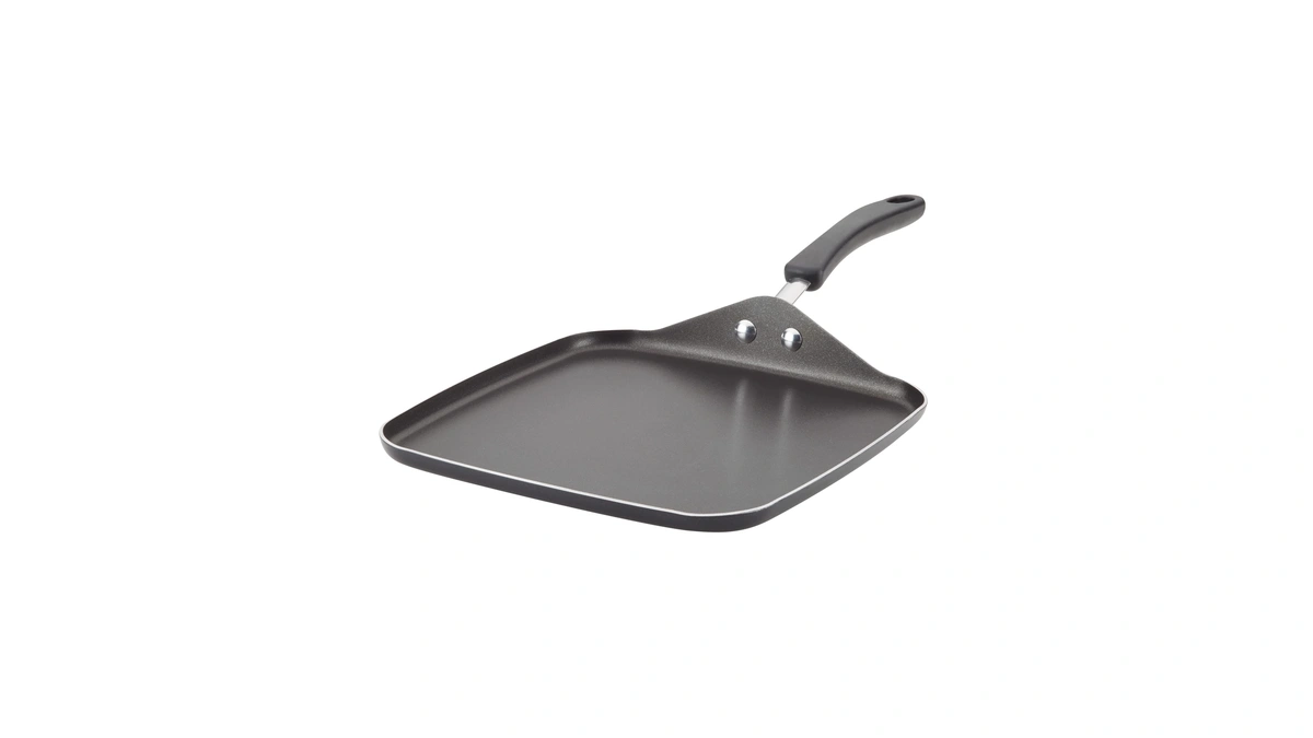 Farberware Cookstart Aluminum Diamondmax Nonstick Square Griddle Pan, 11-inch, Black