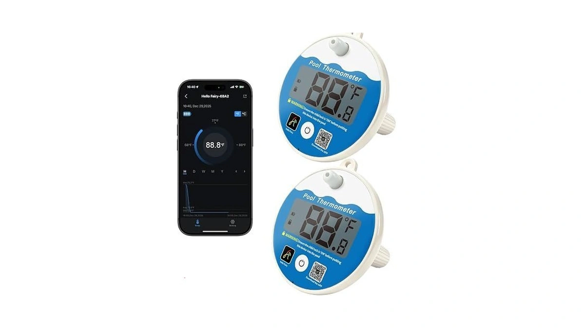 2-pack Bluetooth Pool Thermometers, Floating Easy-read Water Sensors