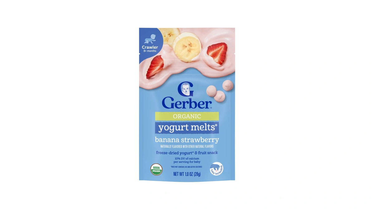 Gerber Organic Banana Strawberry Yogurt Melts, 7 Pack