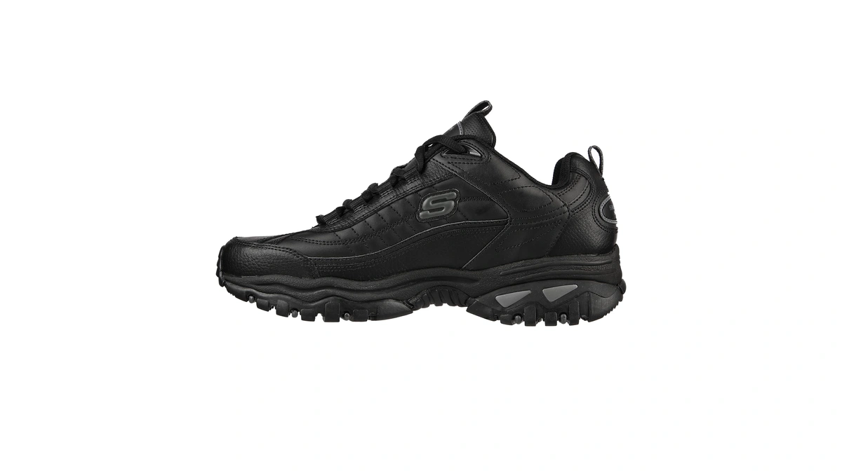 Skechers Mens Energy Afterburn Shoes Lace-up Sneaker, Black/grey, 7.5