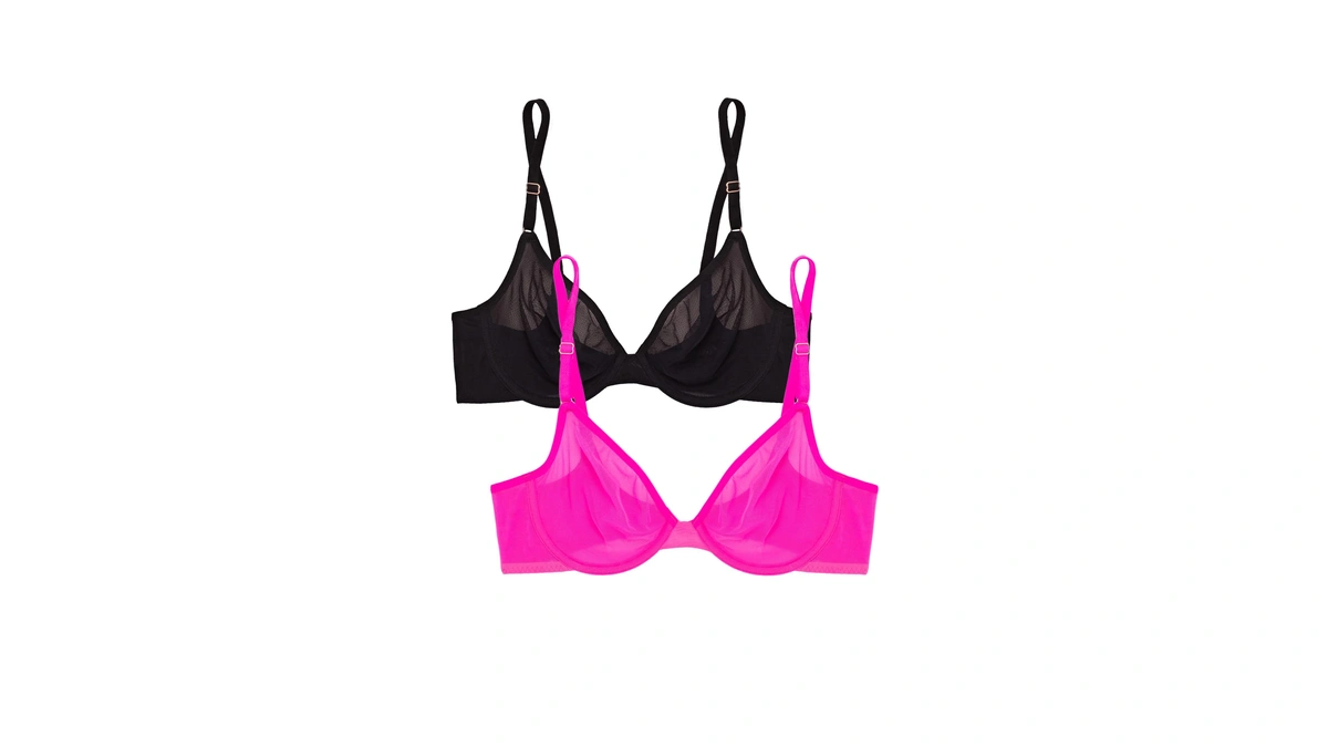Smart & Sexy Womens Sheer Mesh Underwire Demi Bra, Black