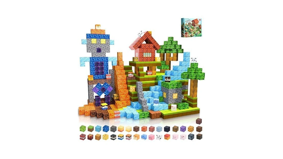 Winchoice 170pcs 1 Inch Magnetic Blocks, Magnet Cubes Building Toys