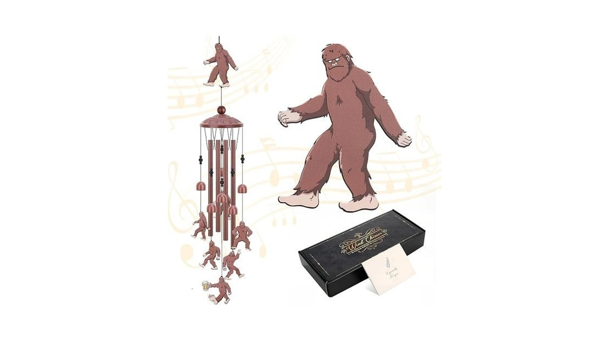Hoemwarm Bigfoot Wind Chimes Funny Sasquatch Wind Chimes Outdoor