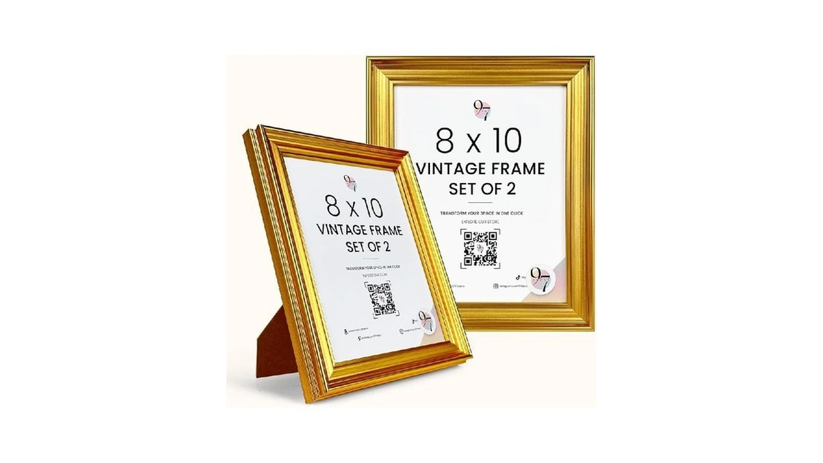 97 Decor Set Of 2 Ps Gold Vintage Frames 8x10