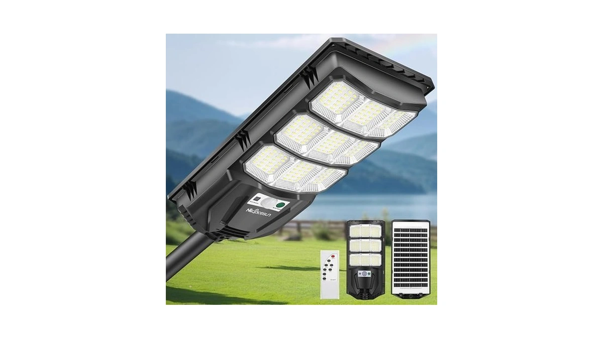 Mcfacesun Solar Lights Outdoor 12000lm -6500k Solar Street Light Easy