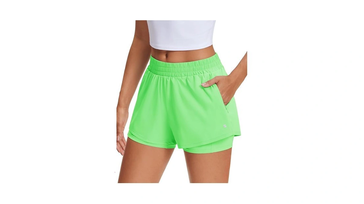 Stelle Women's 2 In 1 Running Shorts Athletic Workout Gym