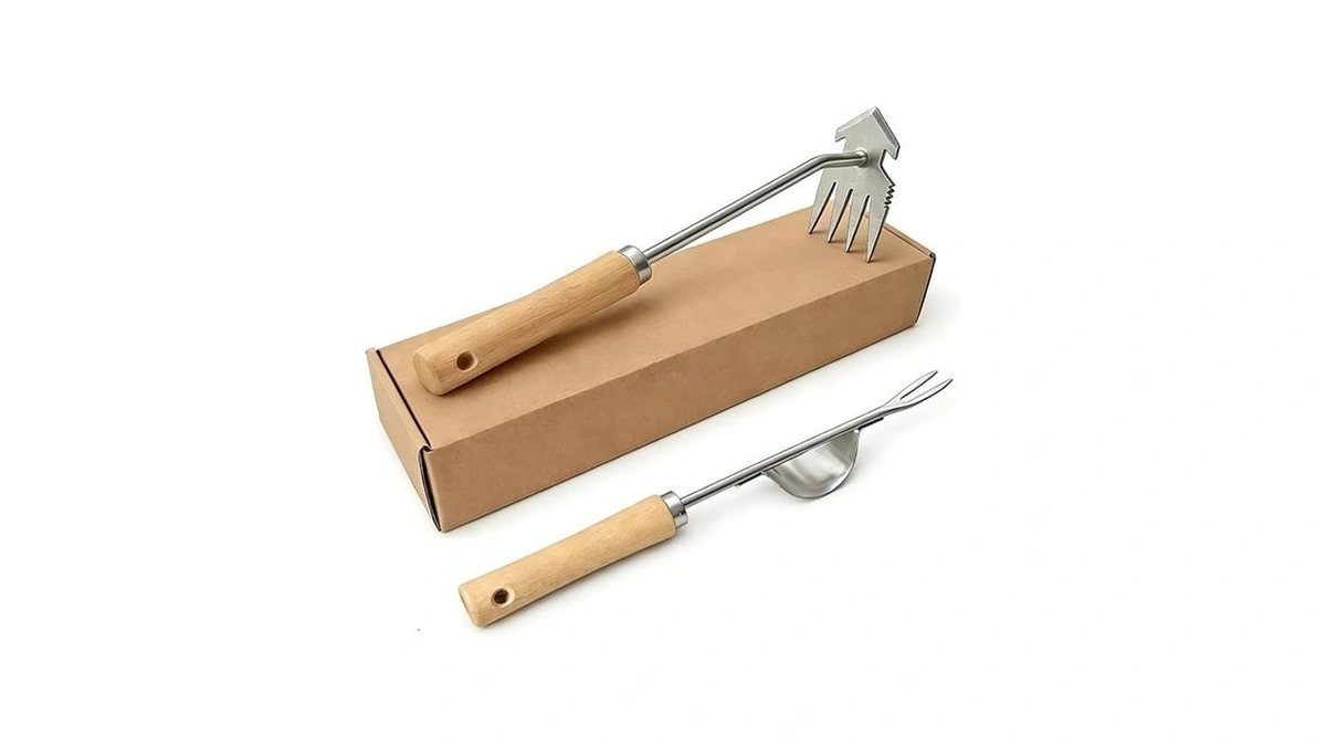 Doubleggs Weed Puller Tool, 2 Pack 4 Teeth Garden Weeding