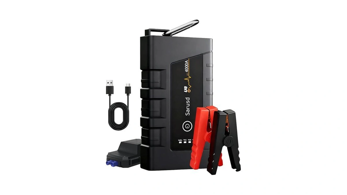 Sarusd 4000a Battery Jumper Starter Portable With Force Start, 12v