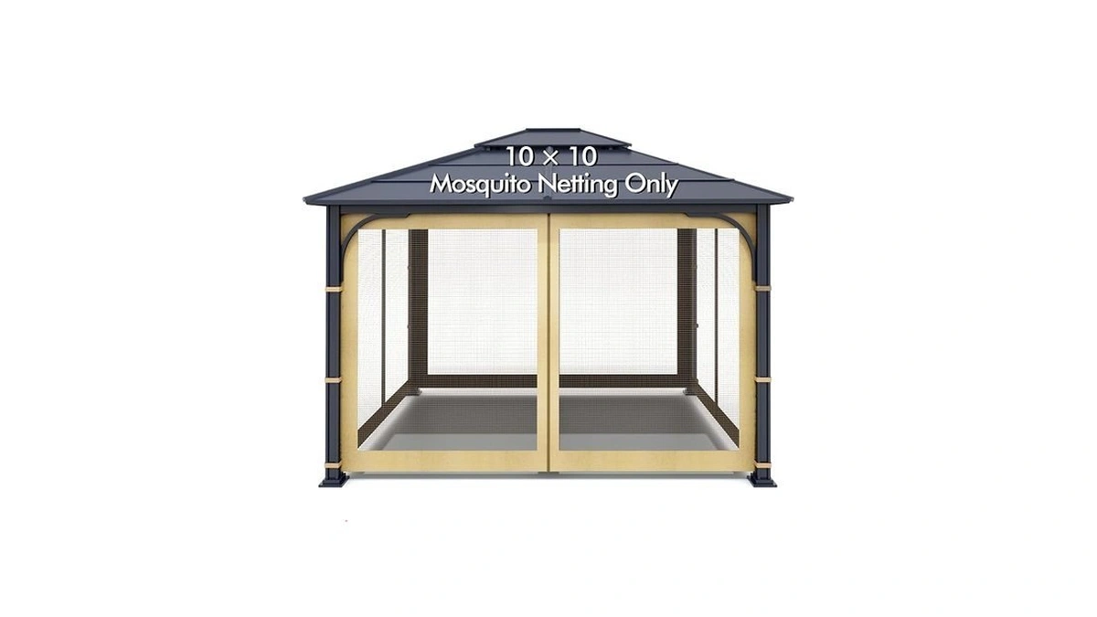 Wonwon Gazebo Universal Replacement Mosquito Netting Outdoor Canopy 4-panel Screen