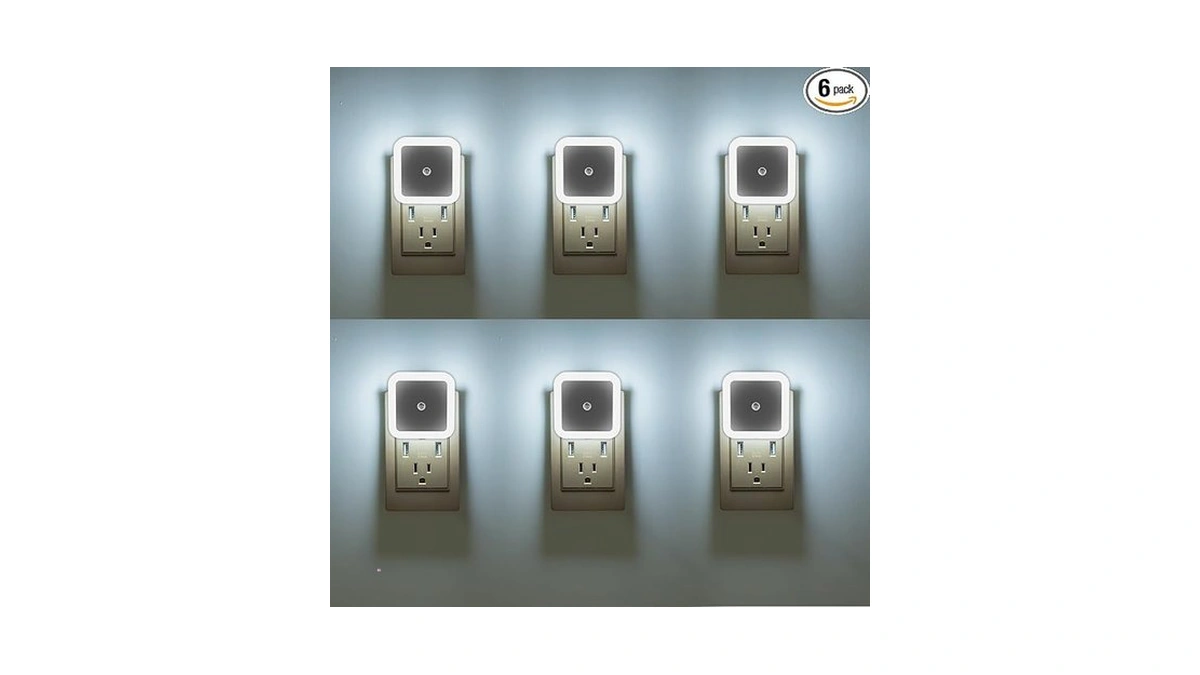 Kinur Led Night Lights Plug Into Wall Daylight Color With