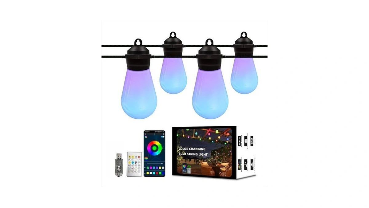 Honche Outdoor String Lights S14, 46ft Patio Lights With 20
