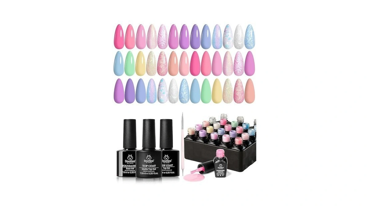 Beetles Gel Nail Polish Set, 24 Pcs 20 Colors Pastel