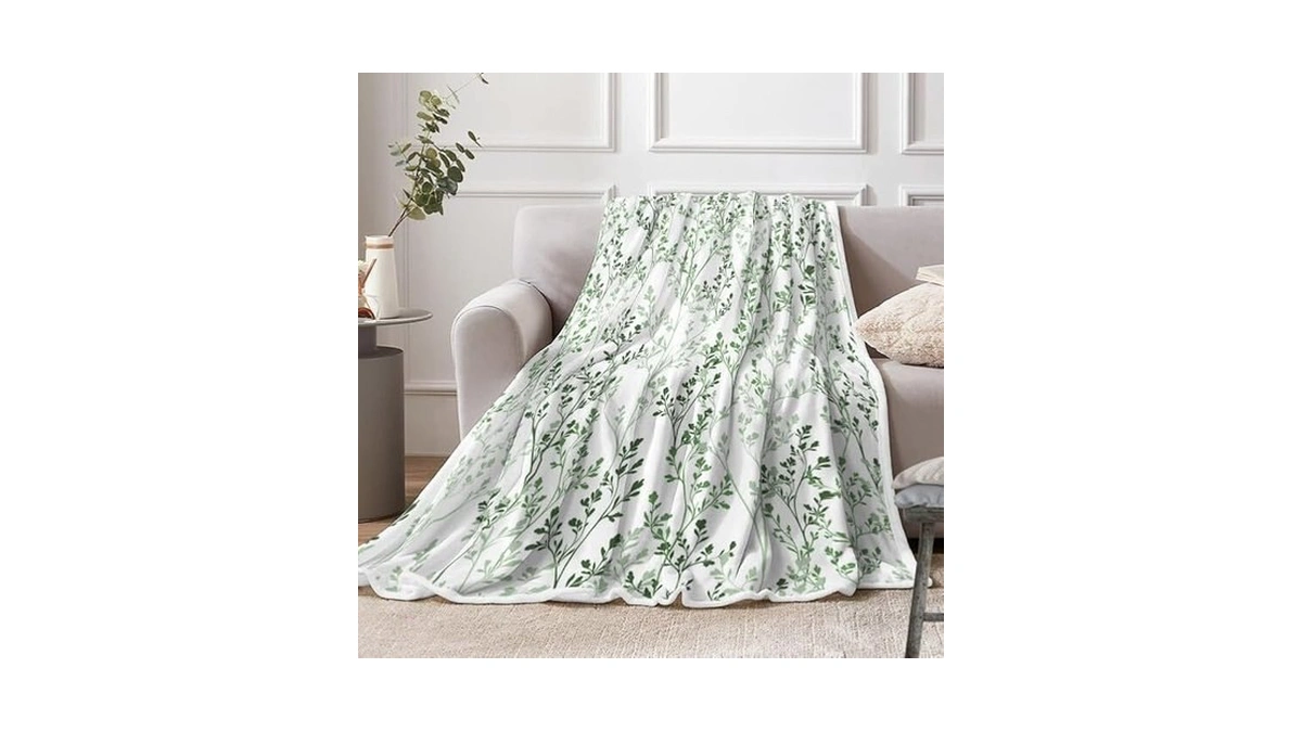 Floral Throw Blanket, Retro Flower Throw Blankets Boho Wildflowers Flannel