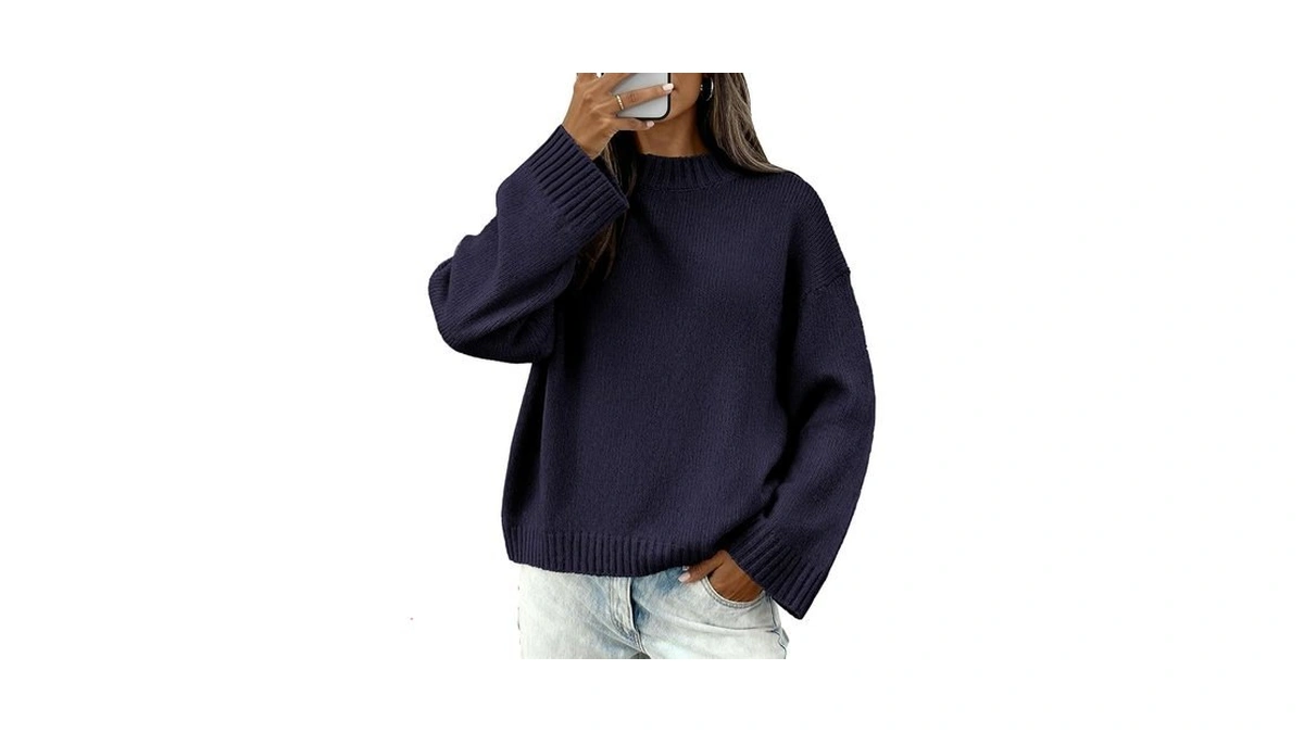 Btfbm Sweaters For Women 2026 Casual Crewneck Long Sleeve Loose