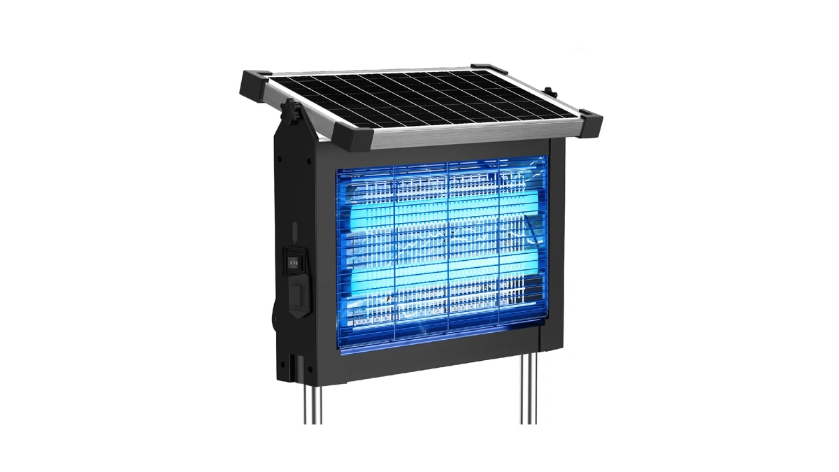 Solar Bug Zapper Outdoor, 4500v Mosquito Zapper Waterproof With Panel