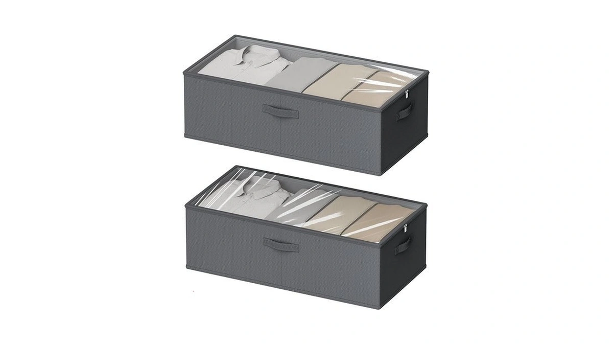 Chizjox 2 Pack Under Bed Storage Containers, 10 Inch Tall