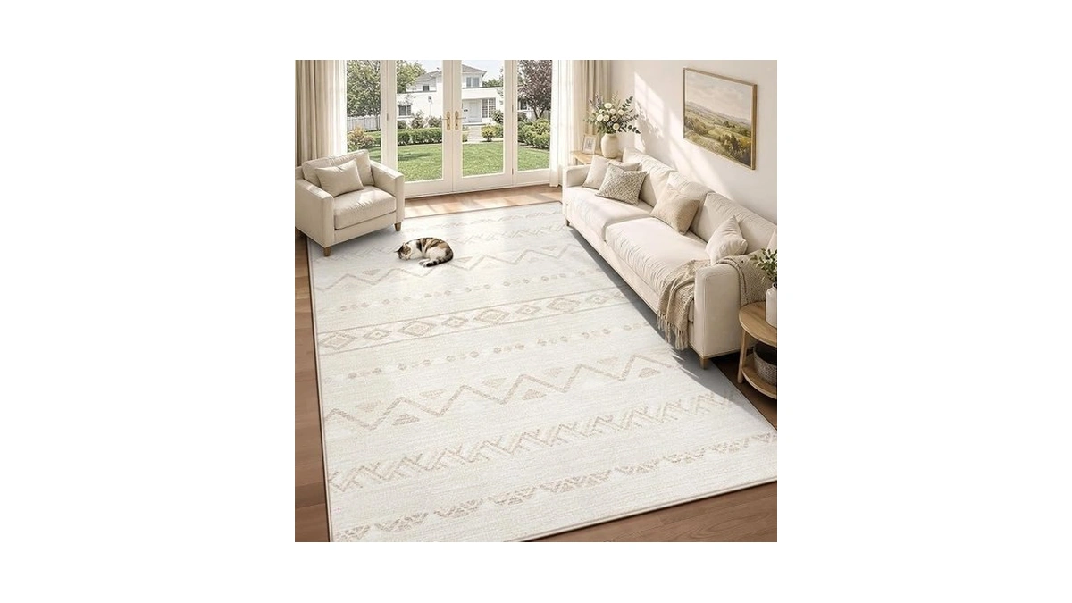 Washable Rug 5x7 Area Rugs: Geometric Rug For Living Room