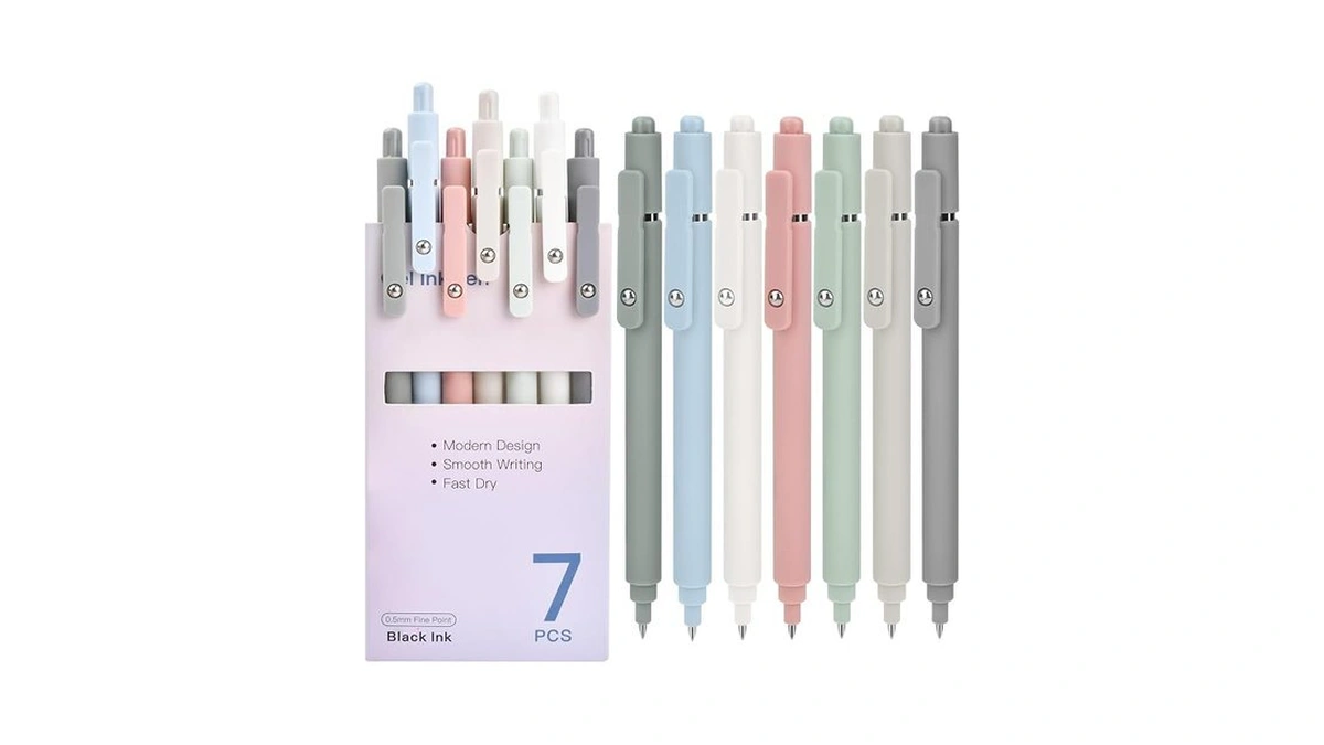 Back To School Supplies: 7 Pcs Gel Pens 0.5mm Black