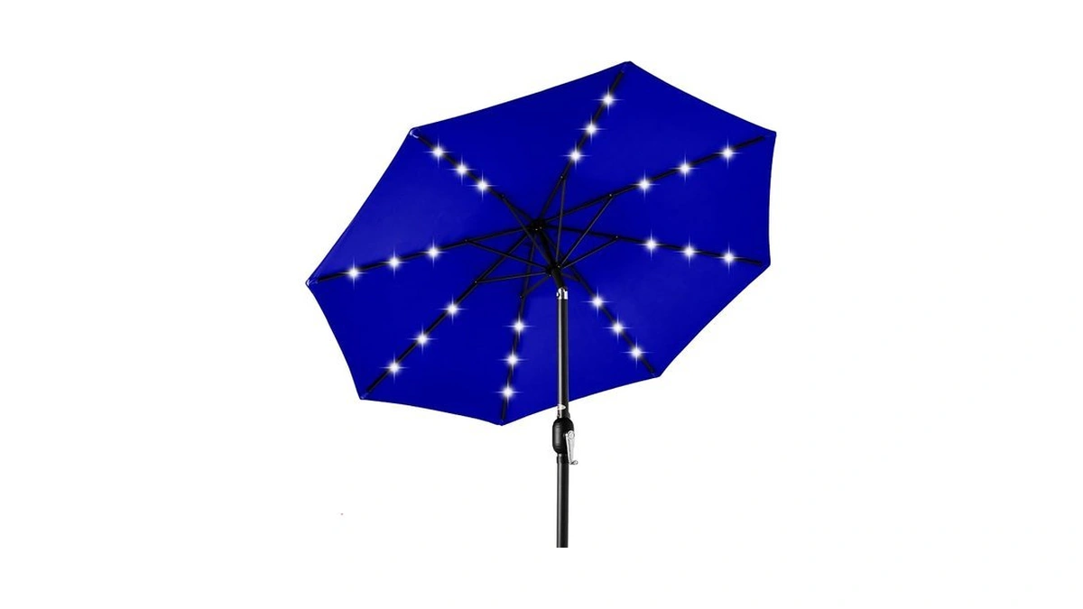 Best Choice Products 10ft Solar Polyester Led Lighted Patio Umbrella