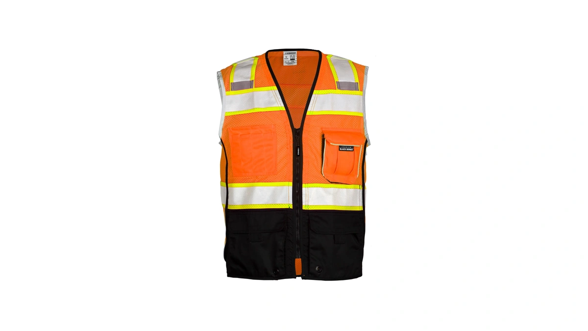 Kishigo Unisex High Visibility Reflective Premium Black Series Black Bottom