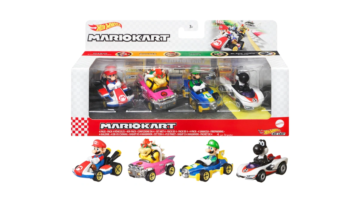 Hot Wheels Mario Kart Set Of 4 Die-cast Toy Cars