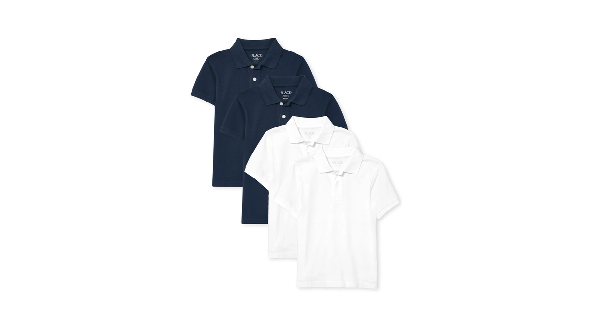 The Children's Place Boys Short Sleeve Pique Polo Shirt, Nautico/white