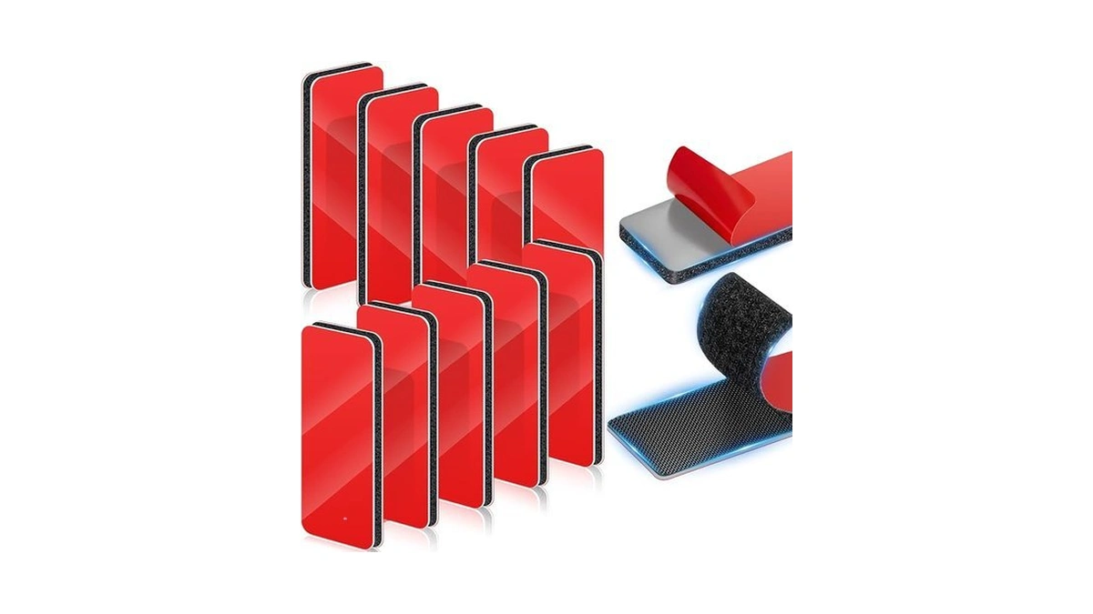 Grentool 10 Sets Heavy-duty Adhesive Hook And Loop Strips 1.2x3.2in