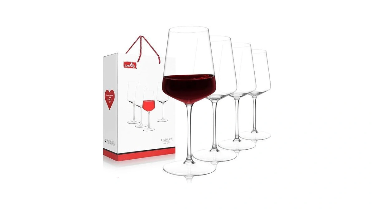 Cnsneg Wine Glasses Set Of 4, Hand Blown Wine Glass