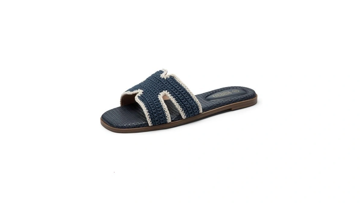 Rihero Flat Sandals For Women Dressy Summer Slip On Square