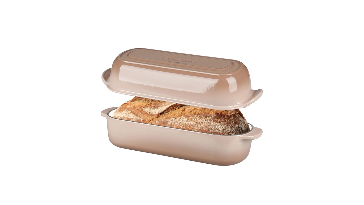 Edging Casting Enameled Cast Iron Loaf Pan With Lid, Bread
