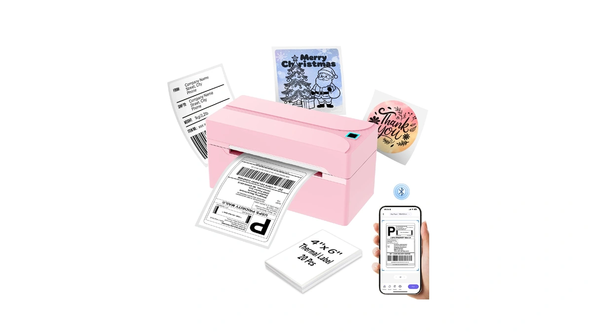 Hkhkpi Shipping Label Printer, 4x6 Bluetooth Thermal Label Printer For
